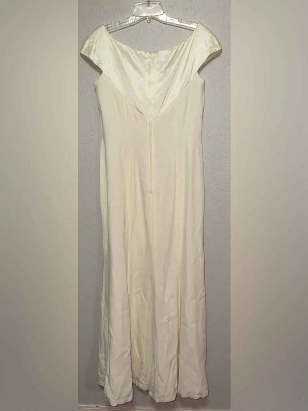 Vintage Off The Shoulder Wedding Gown with Pearl Beadwork - Picture 4 of 11